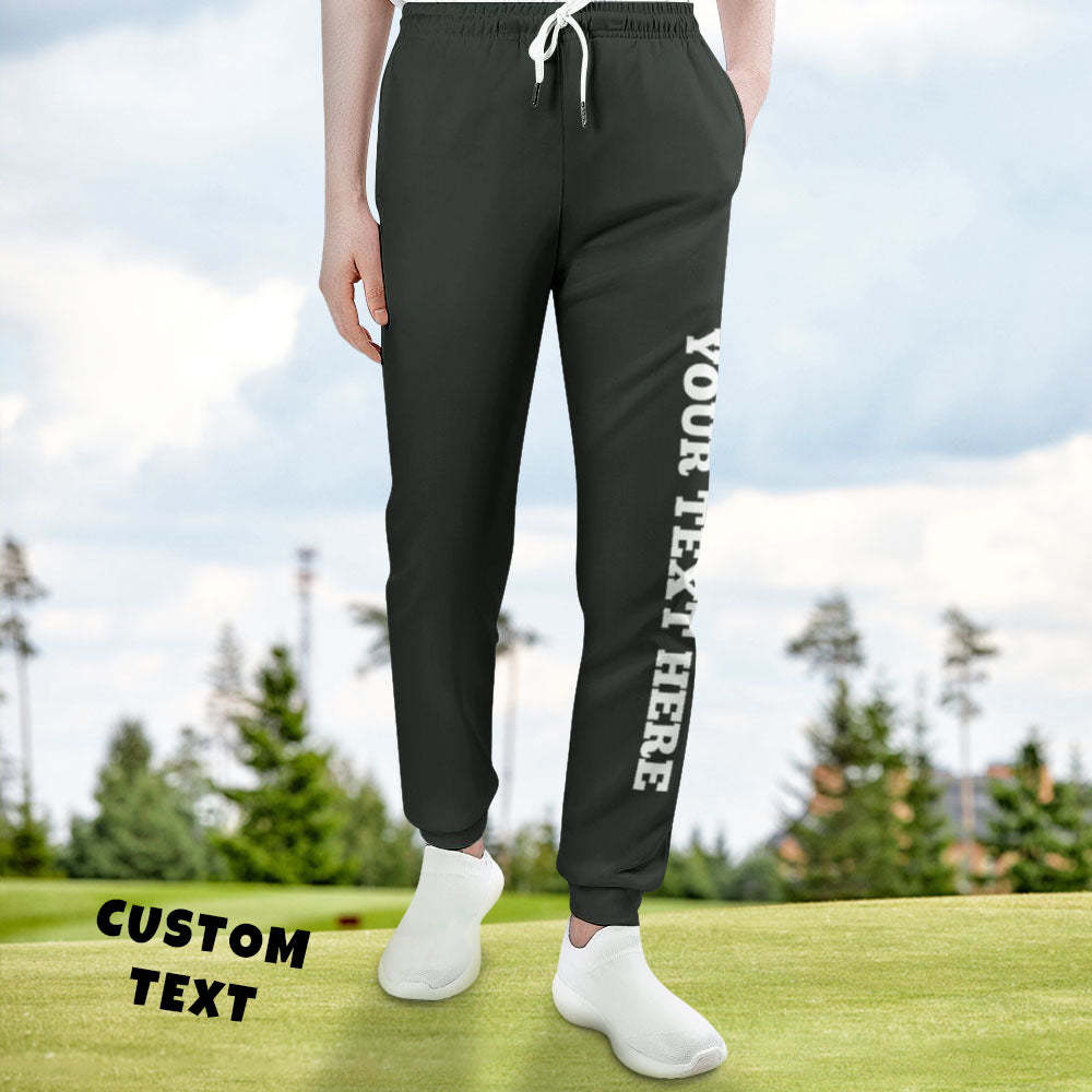 Custom Sweatpants with Text on the Side Unisex Joggers Personalized Unisex Sport Gift - MyFaceBoxer