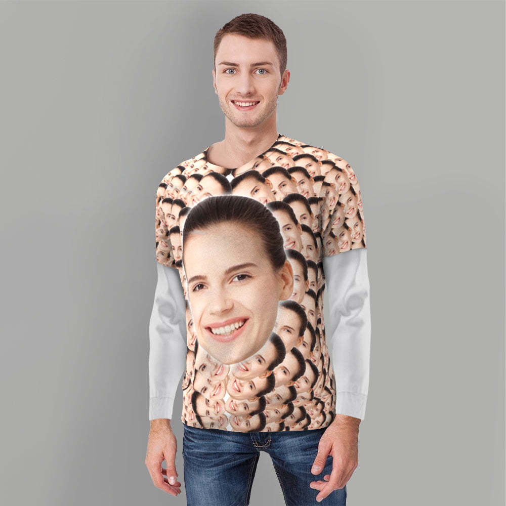 Custom Shirt Personalized All Over Print Faces Mash T-shirt - MyFaceBoxer