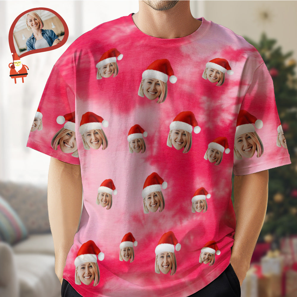 Custom Shirt Personalized Face T-shirt Christmas Gifts Tie Dye Christmas T-shirt - MyFaceBoxer