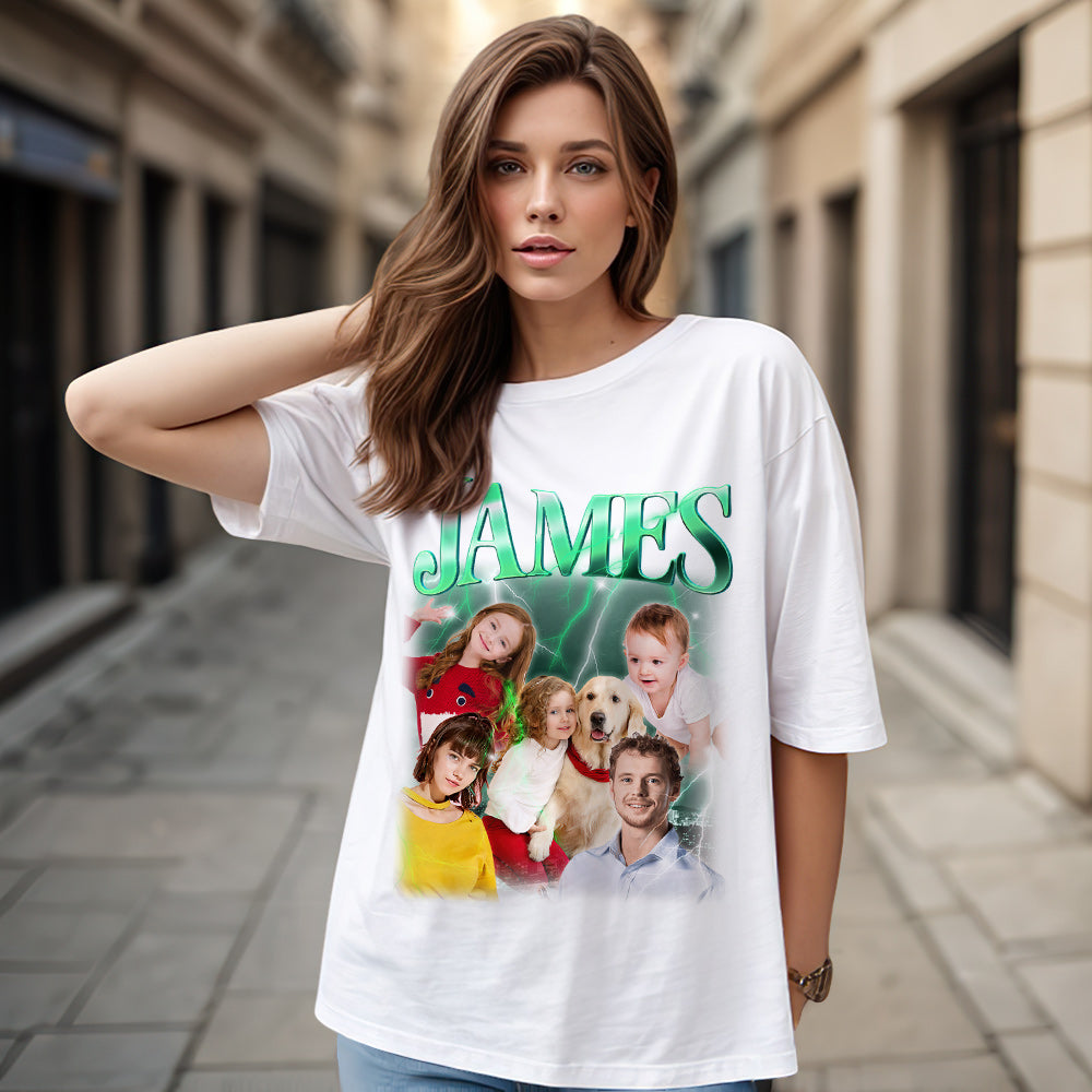 Custom Shirt Personalized Photo Vintage Tee Personalized T-shirt Custom Name T-shirt Pet Gifts Cat - MyFaceBoxer