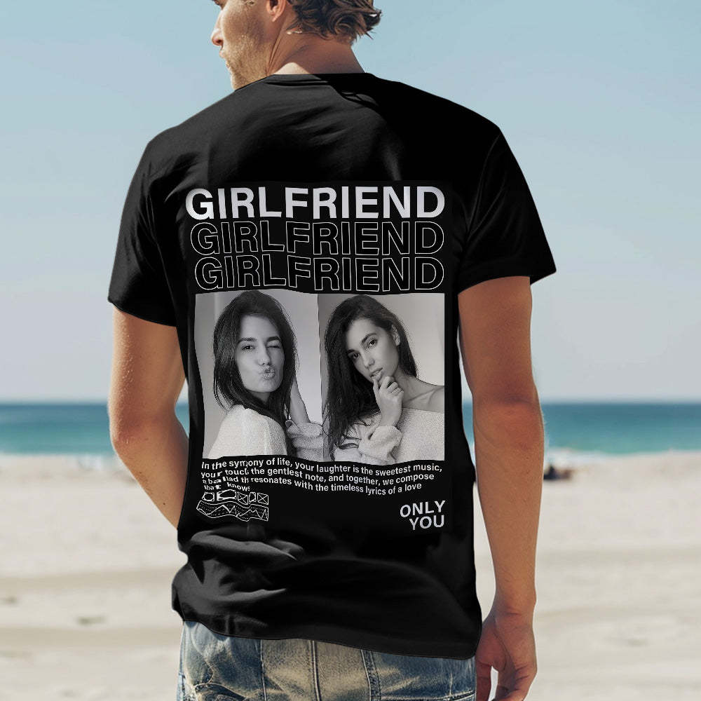 Custom Shirt Personalized Photo T-shirts Personalized T-shirt Custom Pictures T-shirt Valentine's Day Gifts for Couples - MyFaceBoxer