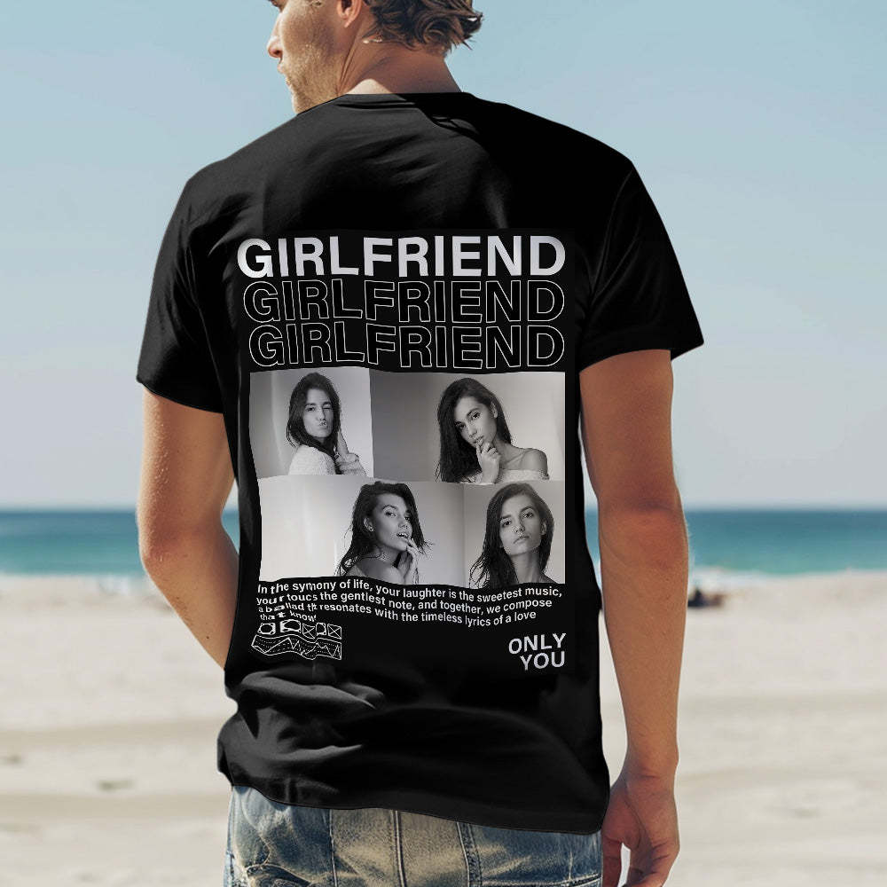 Custom Shirt Personalized Photo T-shirts Personalized T-shirt Custom Pictures T-shirt Valentine's Day Gifts for Couples - MyFaceBoxer