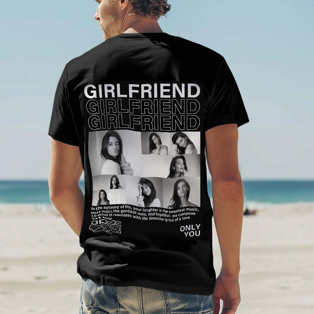 Custom Shirt Personalized Photo T-shirts Personalized T-shirt Custom Pictures T-shirt Valentine's Day Gifts for Couples - MyFaceBoxer