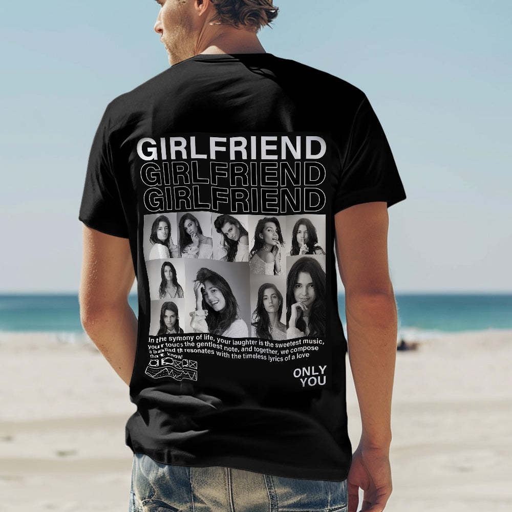 Custom Shirt Personalized Photo T-shirts Personalized T-shirt Custom Pictures T-shirt Valentine's Day Gifts for Couples - MyFaceBoxer