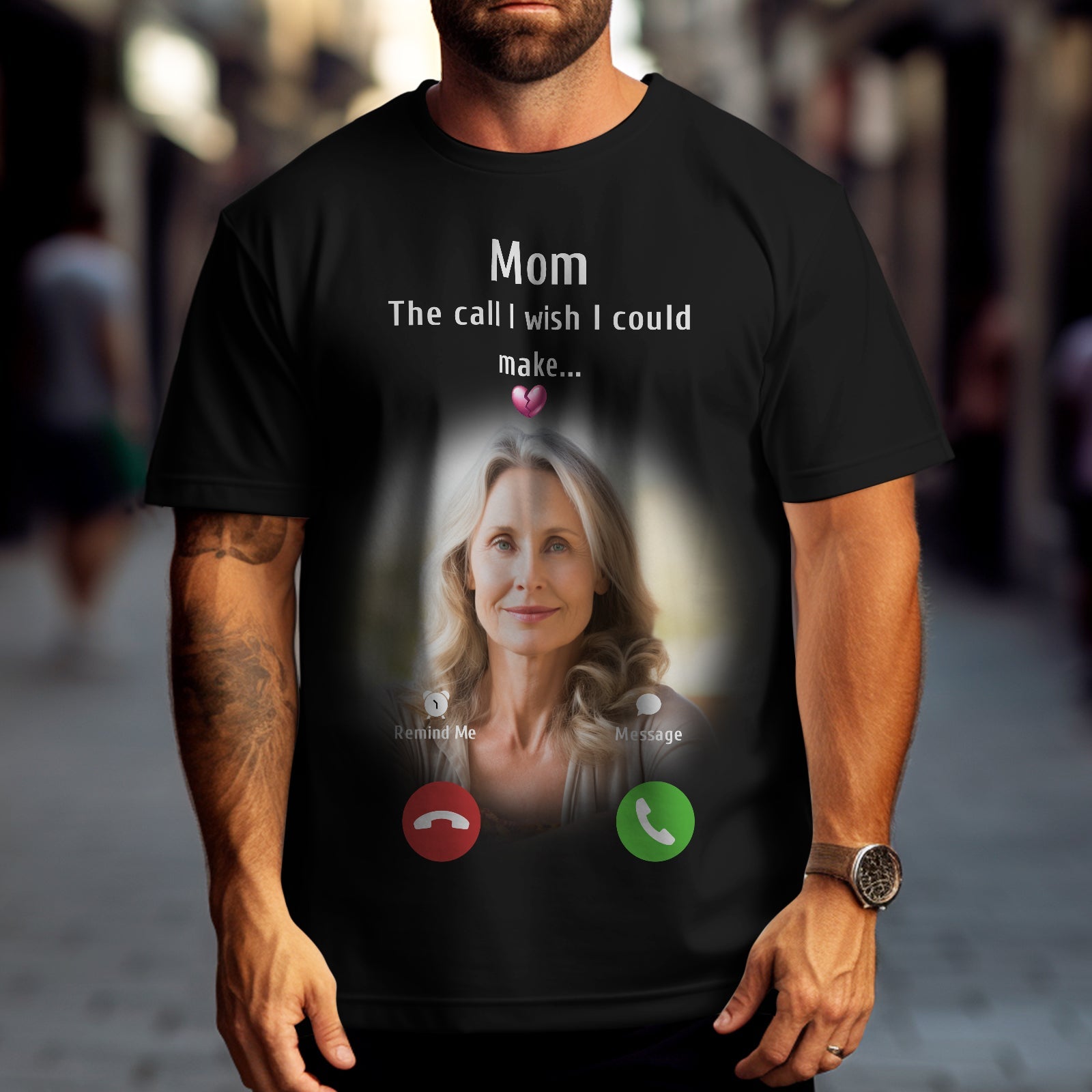 Custom Shirt Personalized Photo Memorial Mom T-shirt Memorial Gift Idea Personalized T-shirt Custom Shirt The Call I Wish I Could Make