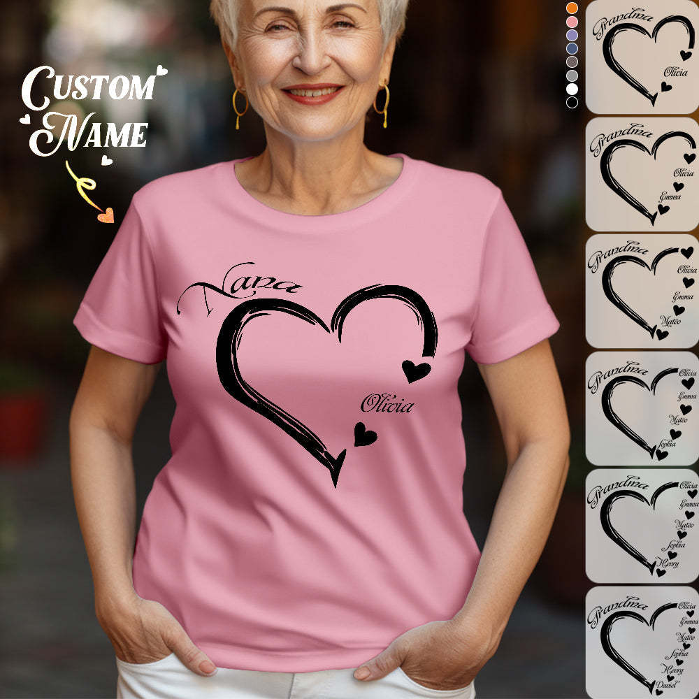 Custom Shirt Personalized Mama Grandma T-Shirts Personalized T-shirt Custom Kids Name T-shirt Mother's Day Gifts - MyFaceBoxer