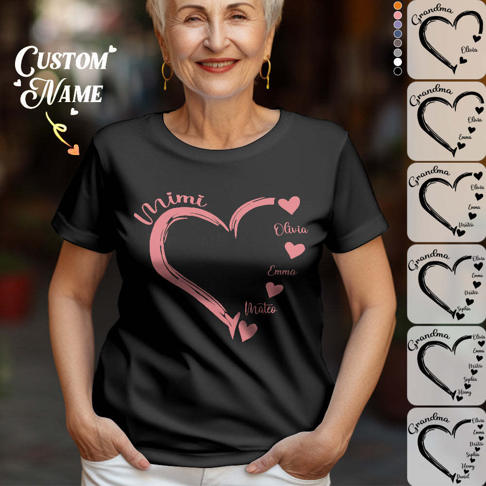 Custom Shirt Personalized Mama Grandma T-Shirts Personalized T-shirt Custom Kids Name T-shirt Mother's Day Gifts - MyFaceBoxer