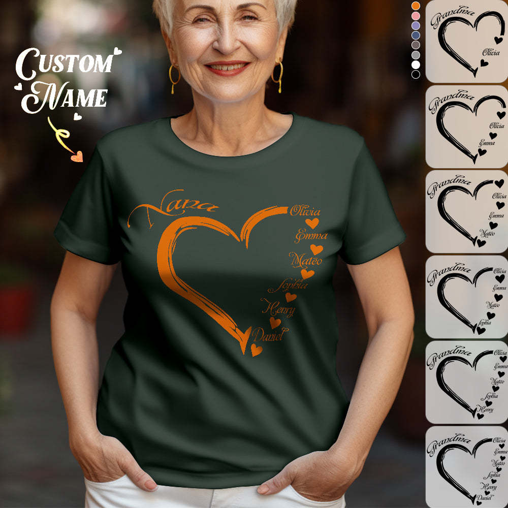 Custom Shirt Personalized Mama Grandma T-Shirts Personalized T-shirt Custom Kids Name T-shirt Mother's Day Gifts - MyFaceBoxer