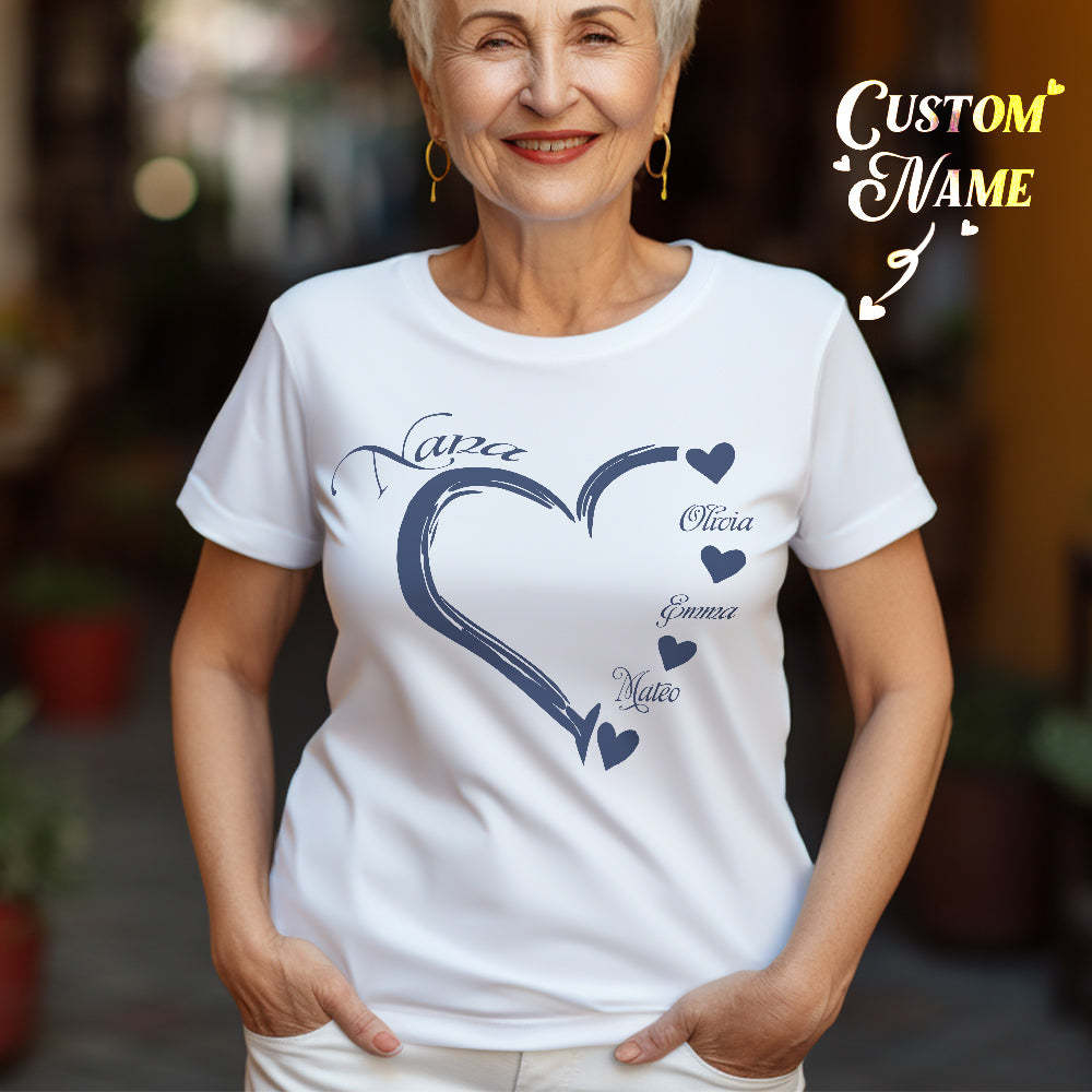 Custom Shirt Personalized Mama Grandma T-Shirts Personalized T-shirt Custom Kids Name T-shirt Mother's Day Gifts - MyFaceBoxer