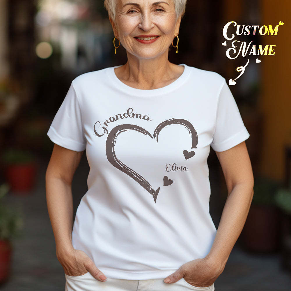 Custom Shirt Personalized Mama Grandma T-Shirts Personalized T-shirt Custom Kids Name T-shirt Mother's Day Gifts - MyFaceBoxer