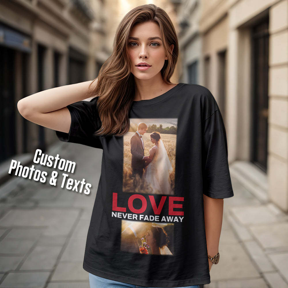 Custom Shirt Personalized Photo Vintage T-shirt Custom Photo Fashion Rap Tee with Text Gift for Him - MyFaceBoxer