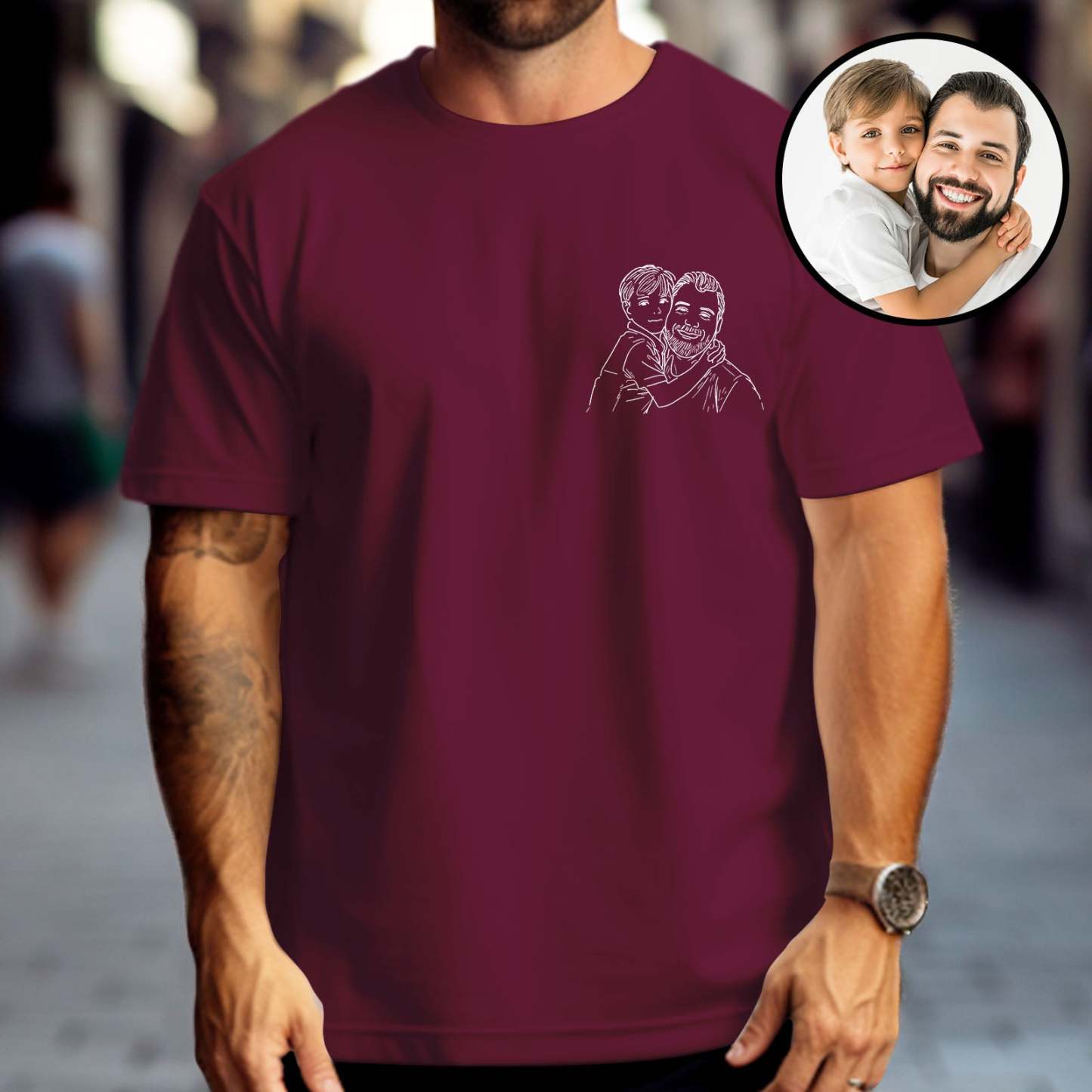 Custom Shirt Personalized Photo T-Shirt for Dad Personalized T-shirt Custom Dad Portrait Shirt Gift for Husband Fathers Day Gifts - MyFaceBoxer