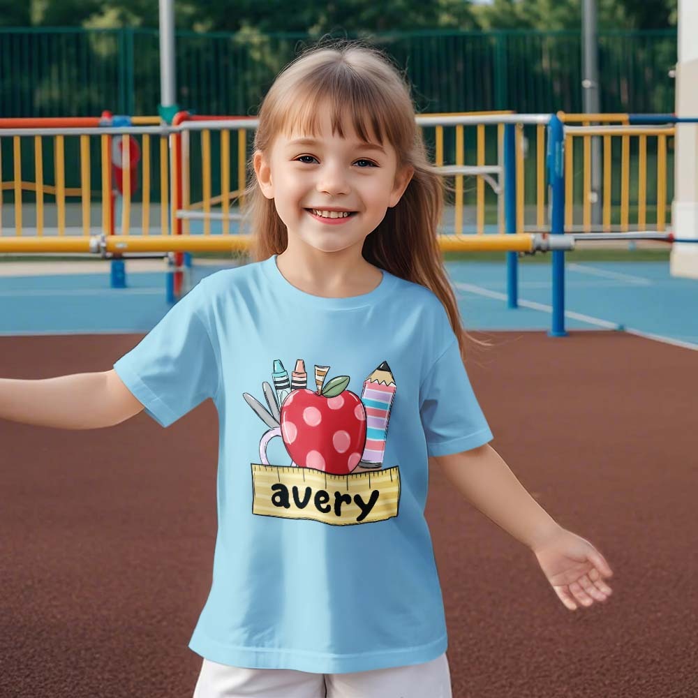 Personalized T-shirt Custom Back to School T-shirt First Day of School Shirt Gift for Kids - MyFaceBoxer