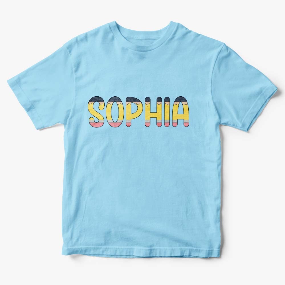 Personalized T-shirt Custom Back to School Pencil Name T-shirt First Day of School Shirt Gift for Kids - MyFaceBoxer