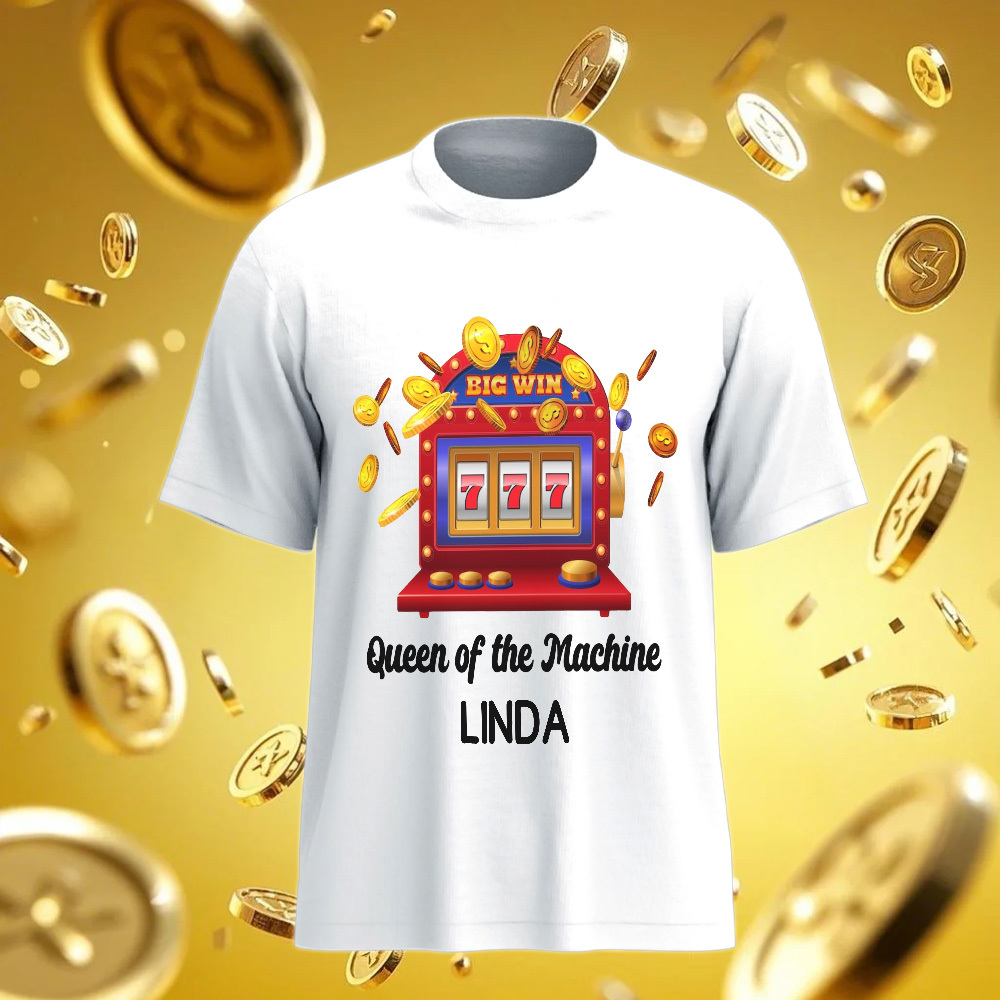 Custom Lucky T-Shirt Personalized Name Tee Gift Queen of the Machine