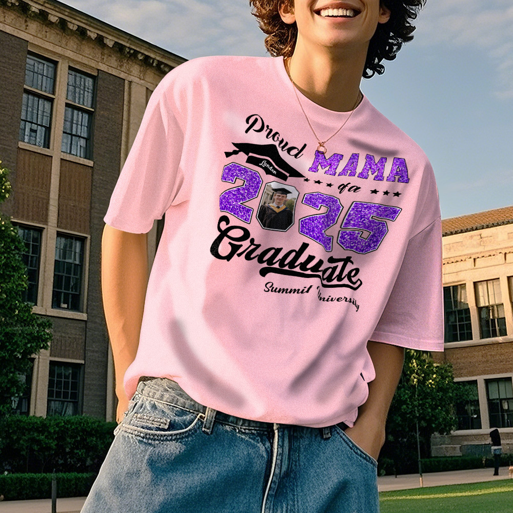 Personalized Graduation T-Shirt Custom Proud Family Graduate Photo and Name Graduation T-Shirt Gift