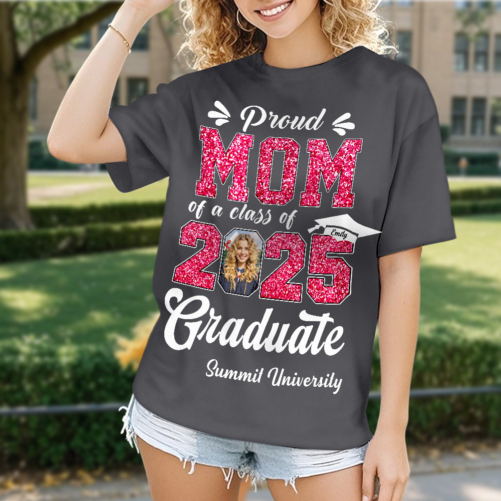 Custom Graduation T-Shirt Personalized Proud Family Graduate Photo and Name Graduation T-Shirt Gift