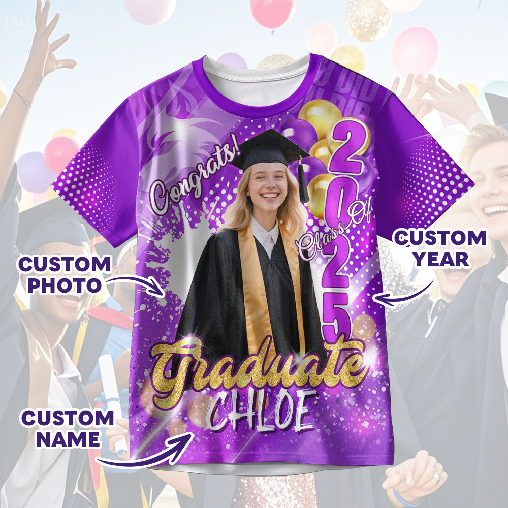 Custom 3D Graduation Gift Design Your Own Personalized Shirt