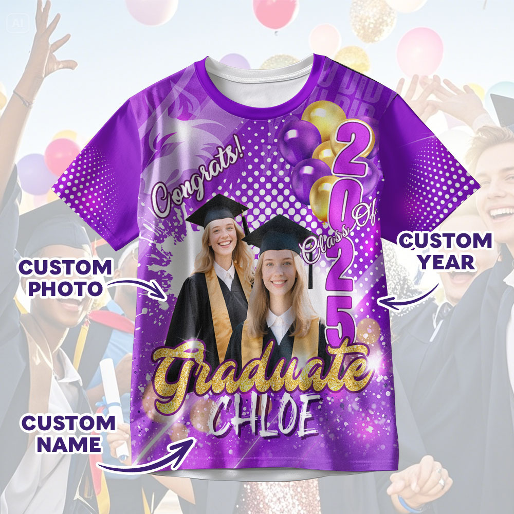 Custom 3D Graduation Gift Design Your Own Personalized Shirt