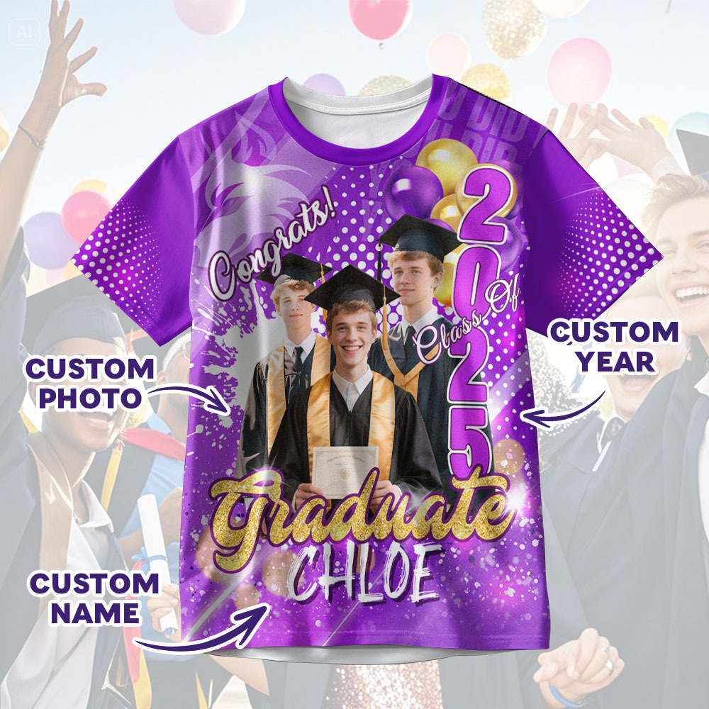 Custom 3D Graduation Gift Design Your Own Personalized Shirt
