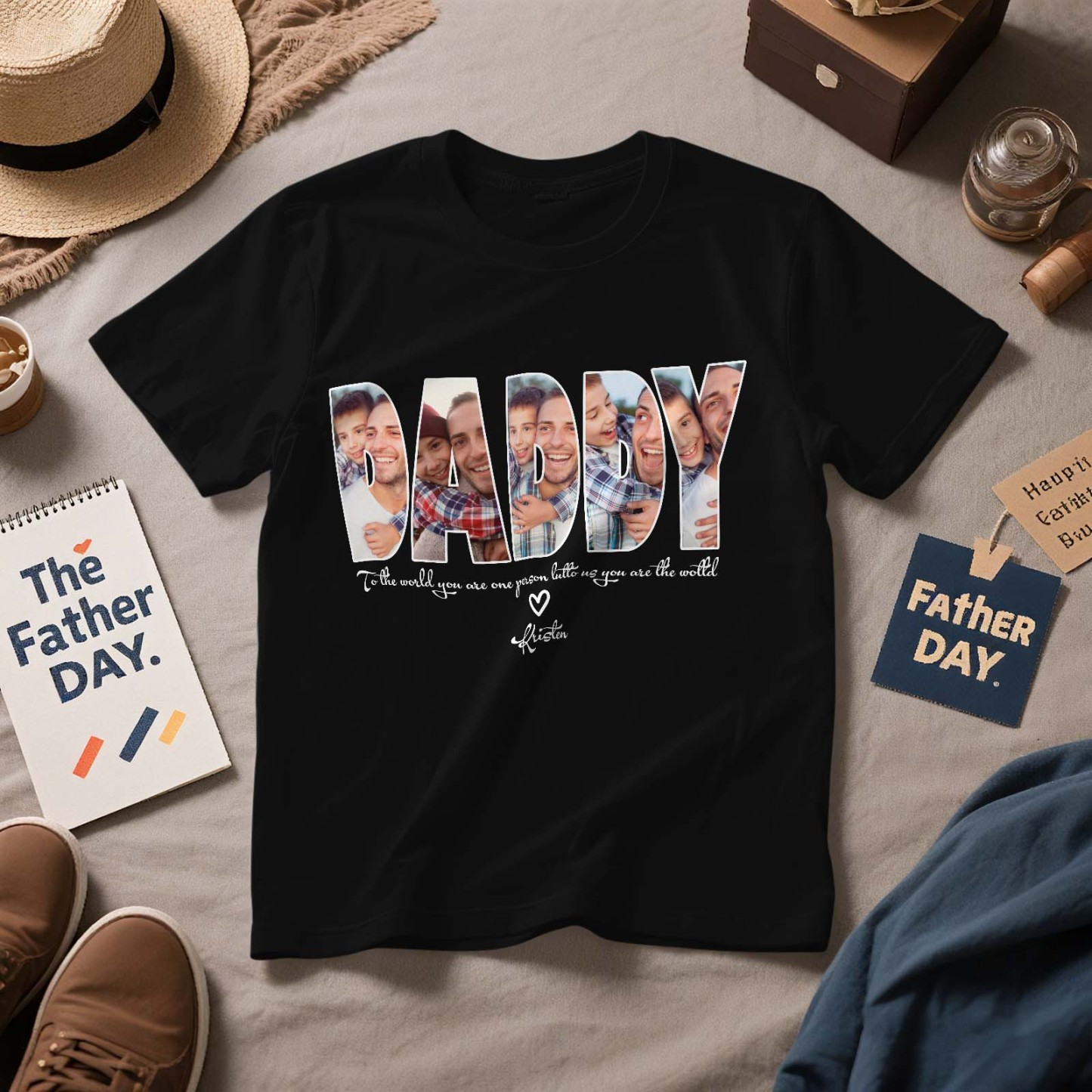 DADDY Photo Shirt,Custom Dad Shirt,Customized Father's Day Gift,Personalized Gift for Father,Printable Father Day Photo Shirt,Grandpa Dad Gift