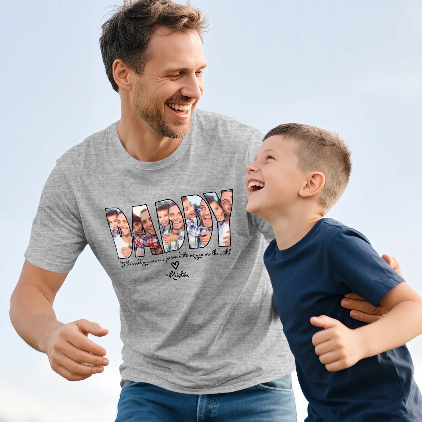 DADDY Photo Shirt,Custom Dad Shirt,Customized Father's Day Gift,Personalized Gift for Father,Printable Father Day Photo Shirt,Grandpa Dad Gift