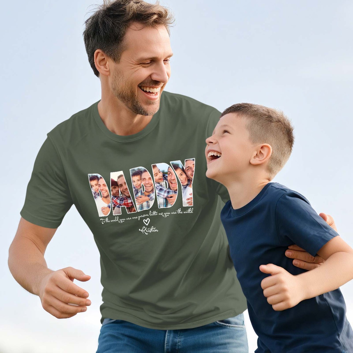 DADDY Photo Shirt,Custom Dad Shirt,Customized Father's Day Gift,Personalized Gift for Father,Printable Father Day Photo Shirt,Grandpa Dad Gift