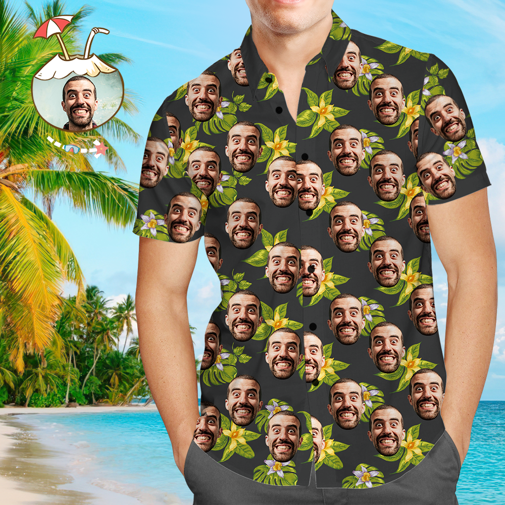 Custom Hawaiian Shirts Personalized Face On Hawaiian Shirt Money - MyFaceBoxer
