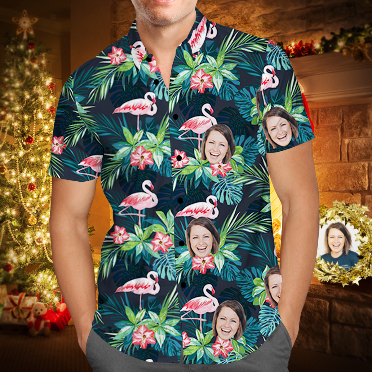 Custom Hawaiian Shirts and Dres Couple Outfit for Lover - Flamingo - MyFaceBoxer