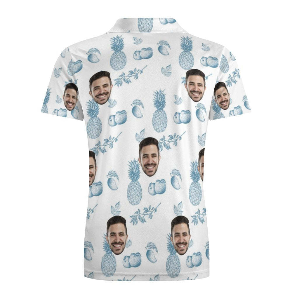 Men's Custom Polo Shirt Fruit Paradise Personalized Hawaiian Golf Shirts - MyFaceBoxer