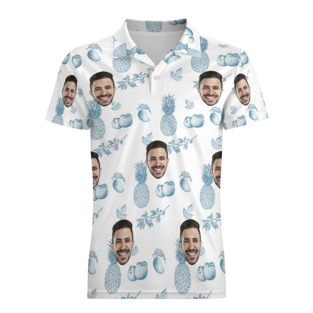 Men's Custom Polo Shirt Fruit Paradise Personalized Hawaiian Golf Shirts - MyFaceBoxer