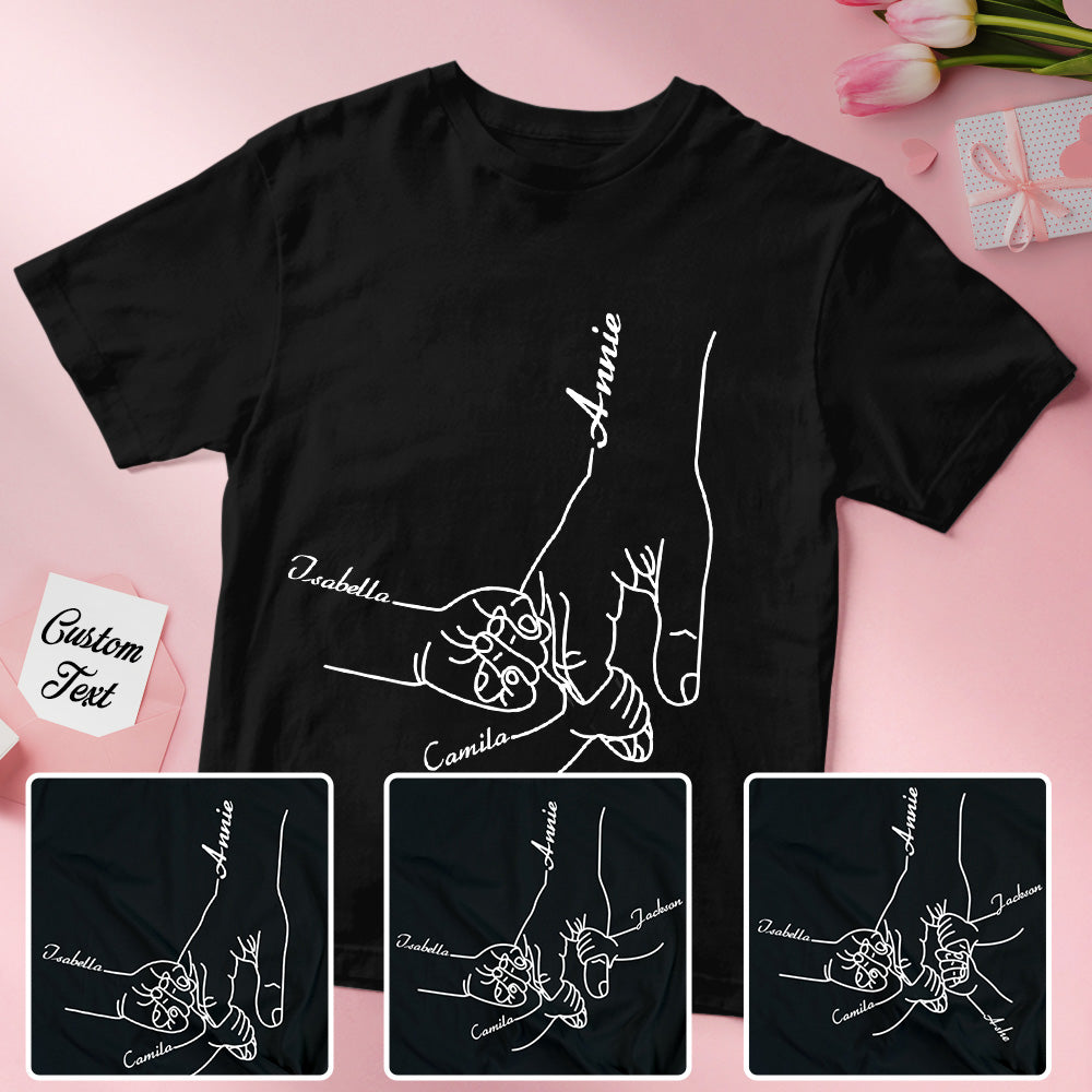 Personalized Mother's Day Shirt Kid Holds Hand of Mother Gift for Mother Grandma