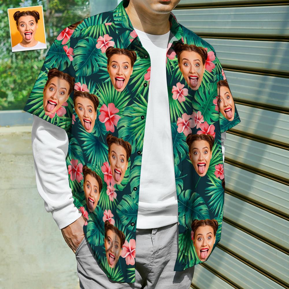 Custom Hawaiian Shirts and Dres Couple Outfit for Love - Red Flowers - MyFaceBoxer