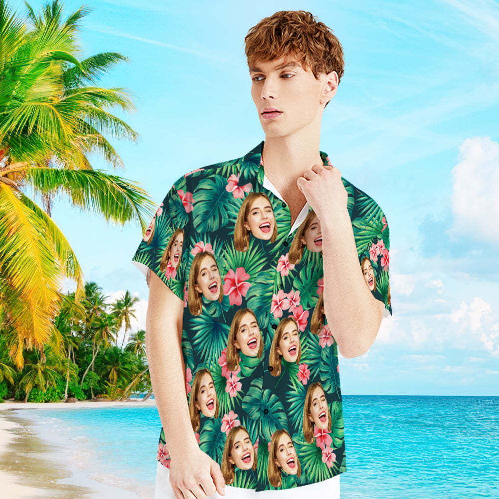 Custom Hawaiian Shirts and Dres Couple Outfit for Love - Red Flowers - MyFaceBoxer