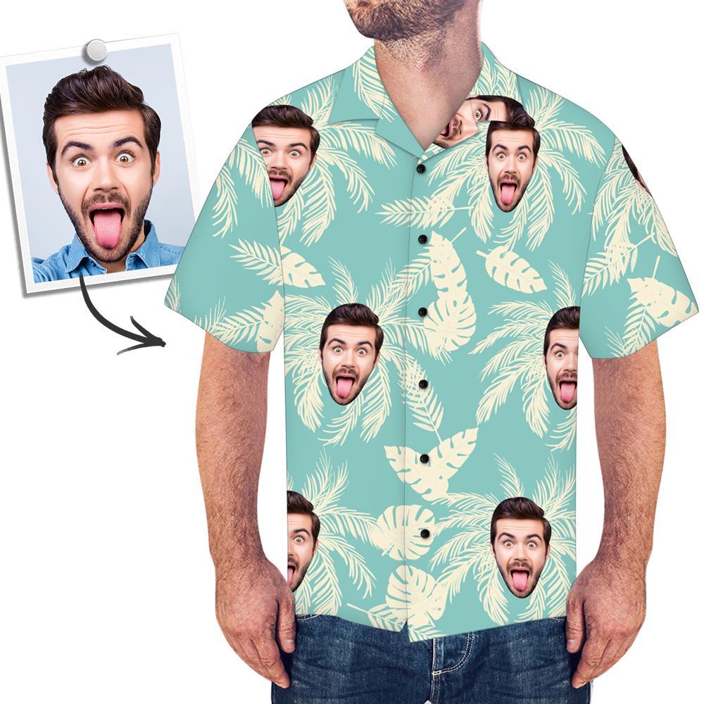 Custom Hawaiian Shirts Men's Hawaiian Shirt Simple Color Matching - MyFaceBoxer