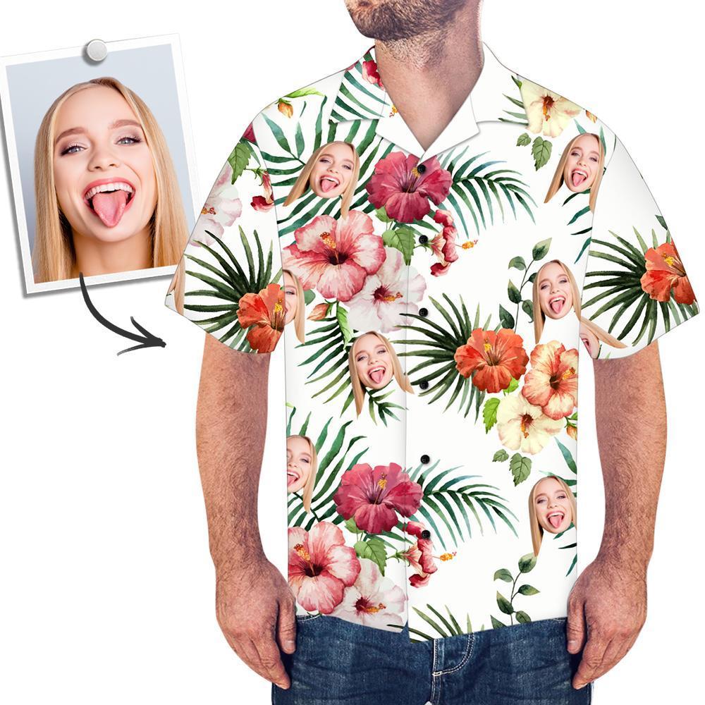 Custom Hawaiian Shirts Men's All Over Print Hawaiian Shirt Flowers - MyFaceBoxer