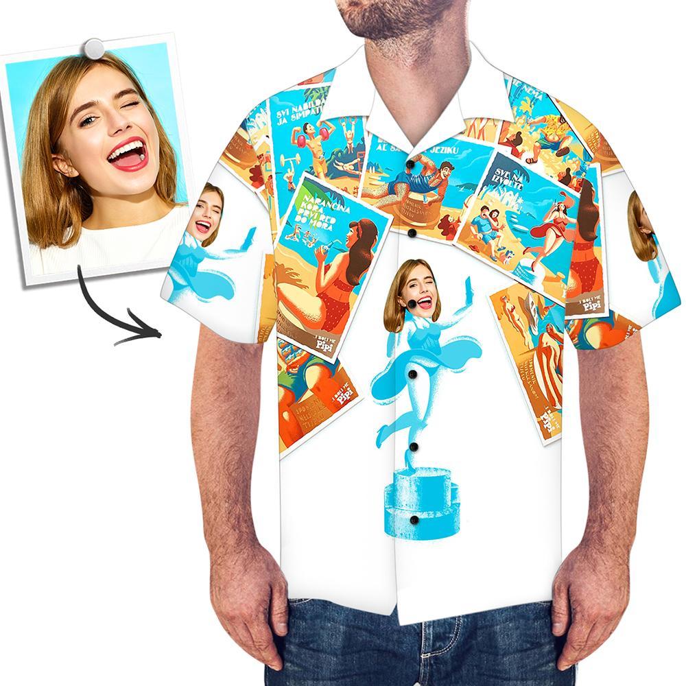 Custom Hawaiian Shirts Men's Hawaiian Joining Together Photos - MyFaceBoxer