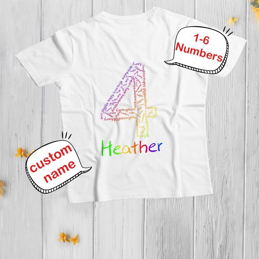 Custom Shirt Personalized Age 1-6 T-Shirt Double/Both side printing White Personalized T-shirt Custom Children Shirt Birthday Gift - MyFaceBoxer
