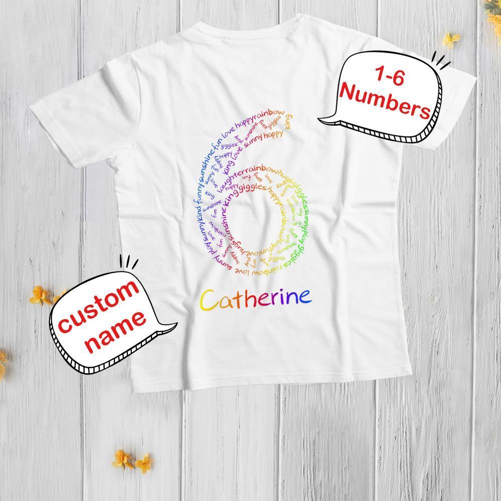 Custom Shirt Personalized Age 1-6 T-Shirt Double/Both side printing White Personalized T-shirt Custom Children Shirt Birthday Gift - MyFaceBoxer