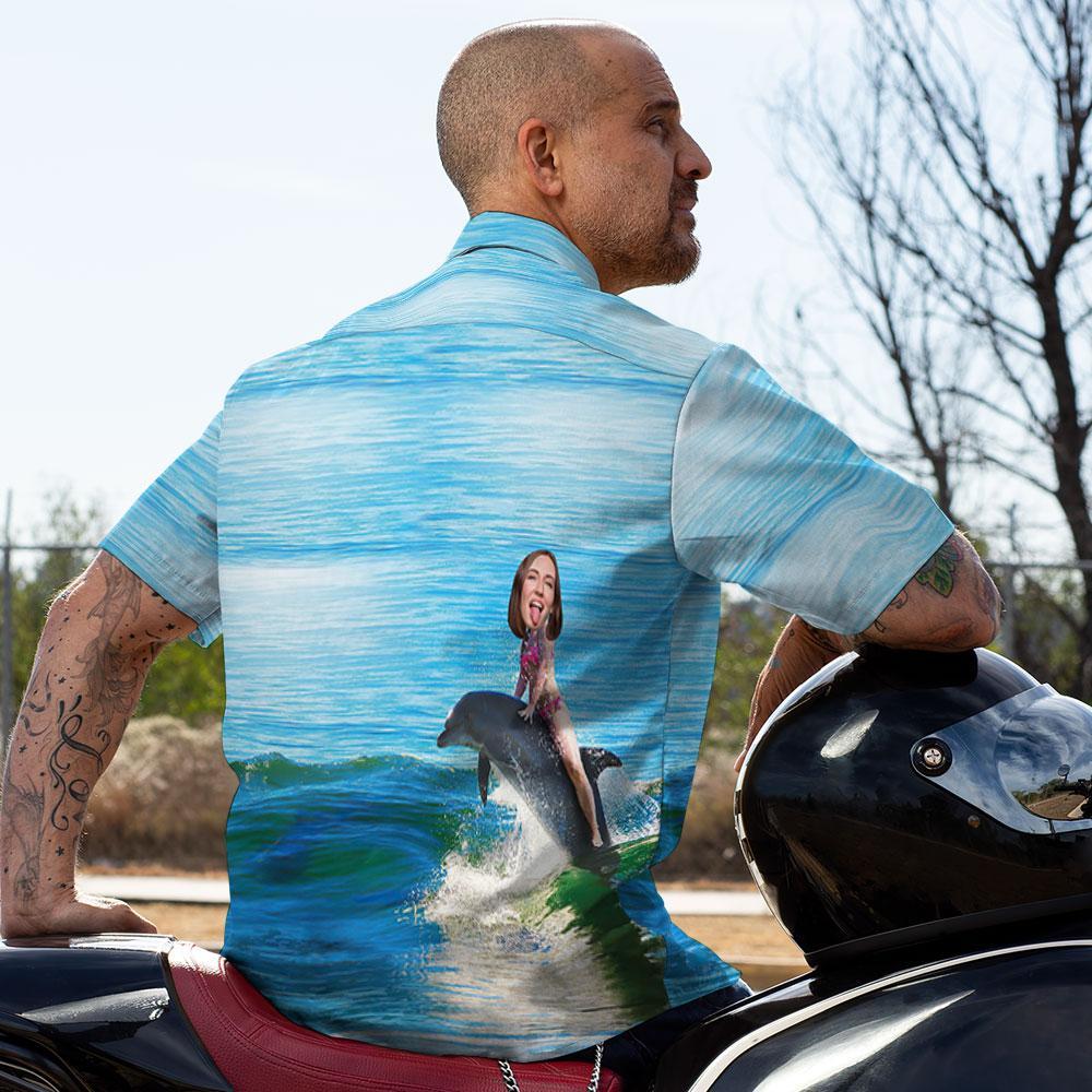 Custom Hawaiian Shirts Sea & Dolphin Aloha Beach Shirt - MyFaceBoxer
