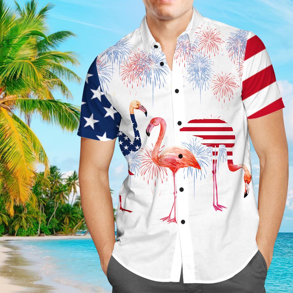 Custom Hawaiian Shirts Personalized Text Men's Hawaiian Shirt Men's Hawaiian Shirt Independence Day