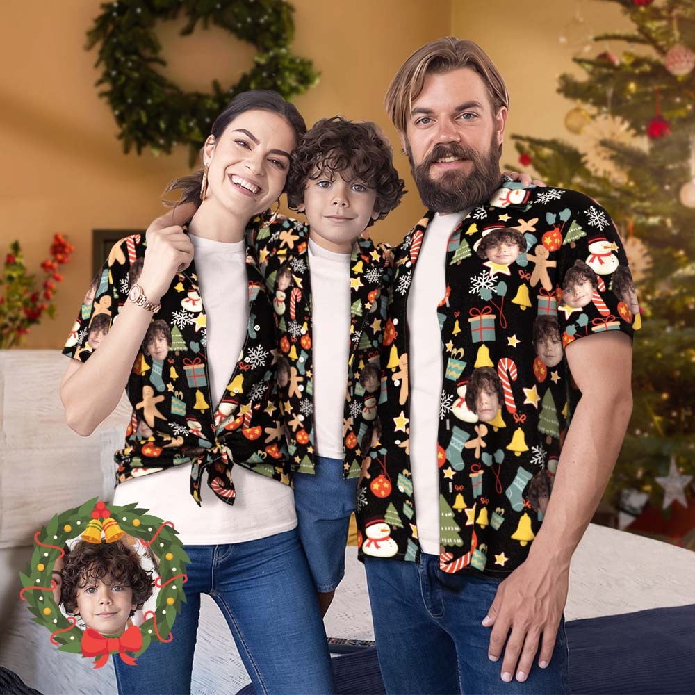 Custom Hawaiian Shirts Family Matching Hawaiian Outfit Christmas Pool Party Parent-child Wears - Merry Christmas - MyFaceBoxer