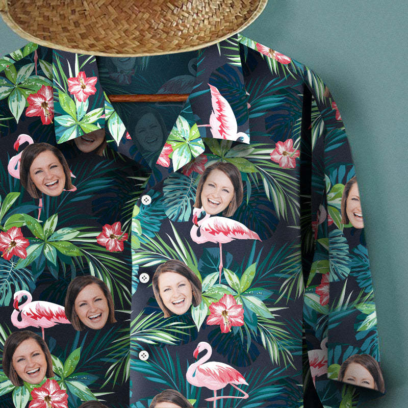 Custom Hawaiian Shirts and Dres Couple Outfit for Lover - Flamingo - MyFaceBoxer