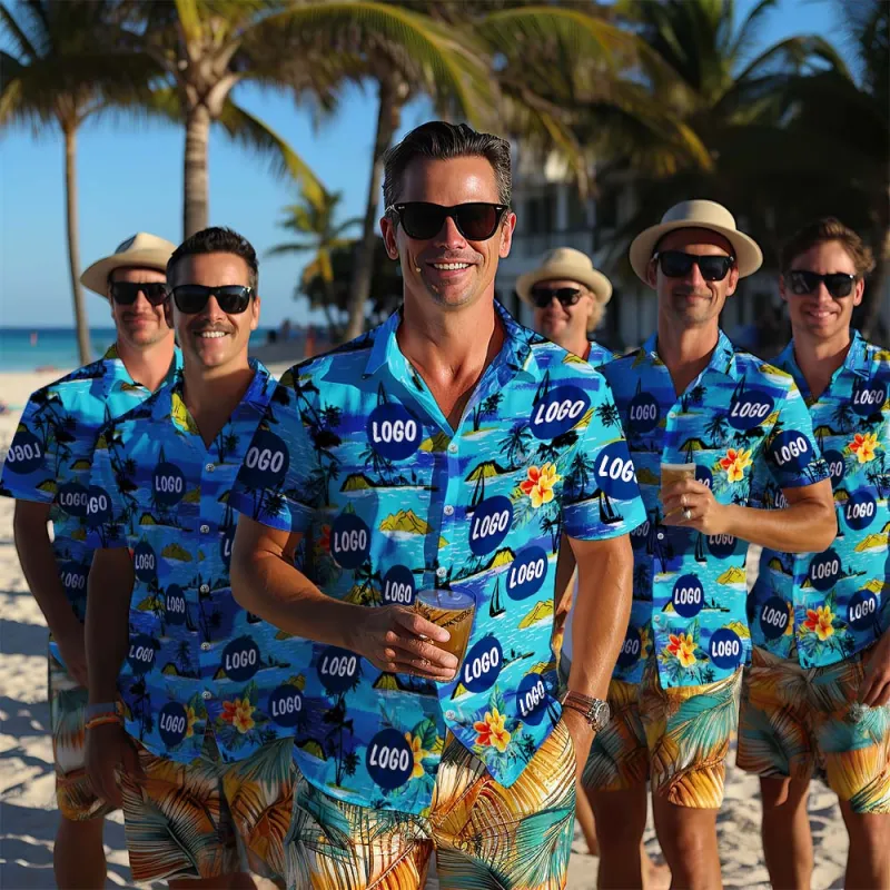 Custom Hawaiian Shirts Personalized Hawaiian Shirt Men's Gang Style Shirt for Beach Party