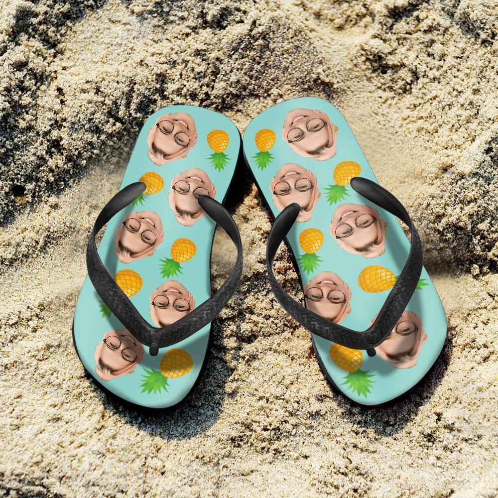 Custom Flip Flop for Summer Face Flip Flop with Pineapple - MyFaceBoxer