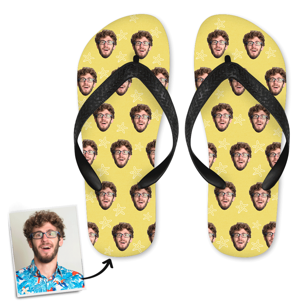 Custom Face Flip Flop For Summer Gifts for Couple - MyFaceBoxer