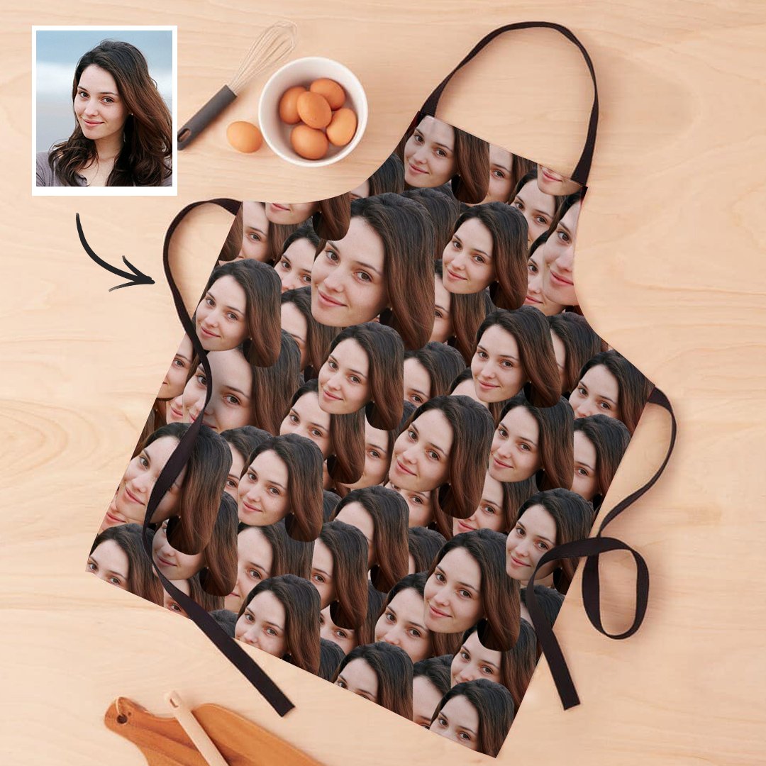 Custom Face Mash Apron Funny Gift for Mom