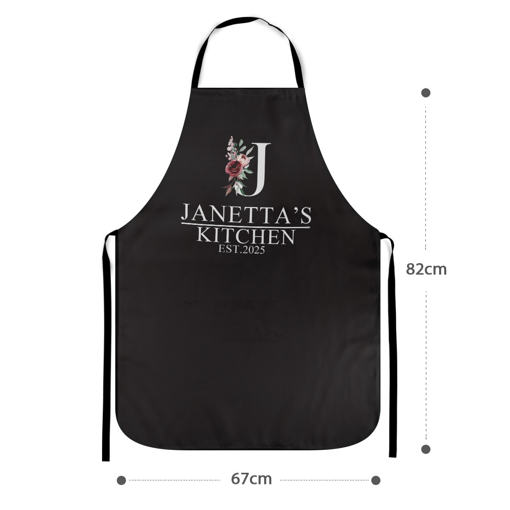 Personalized Floral Apron for Women Custom Aprons Chef Gifts Grilling Apron Mother's Day Gift