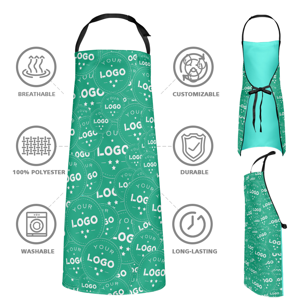 Custom Kitchen Apron With your Personalized Multiple Logo Full Coverage - MyFaceBoxer