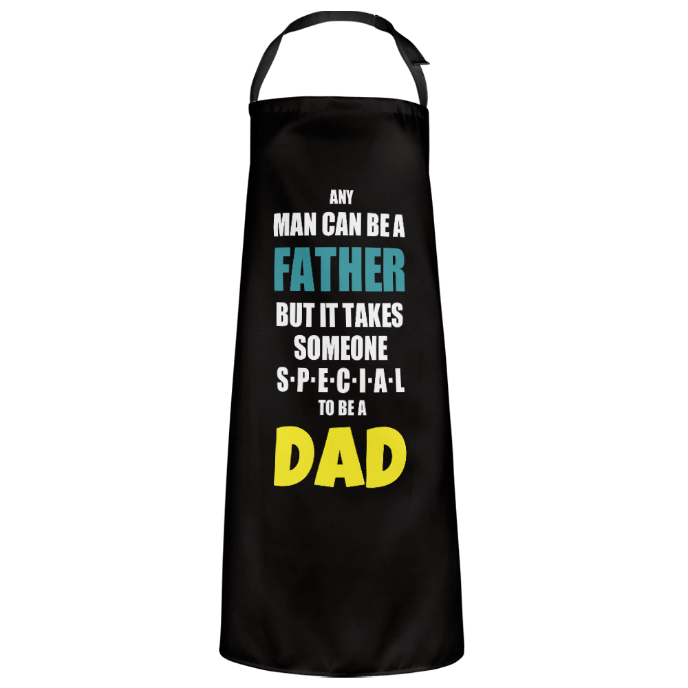 To Be A Dad Text Apron BBQ Apron For Dad - Black - MyFaceBoxer